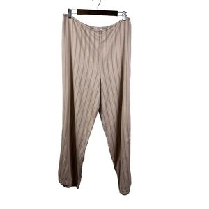 Victoria's Secret Pajama Bottoms Women's Large Striped Draw String Beige Pink